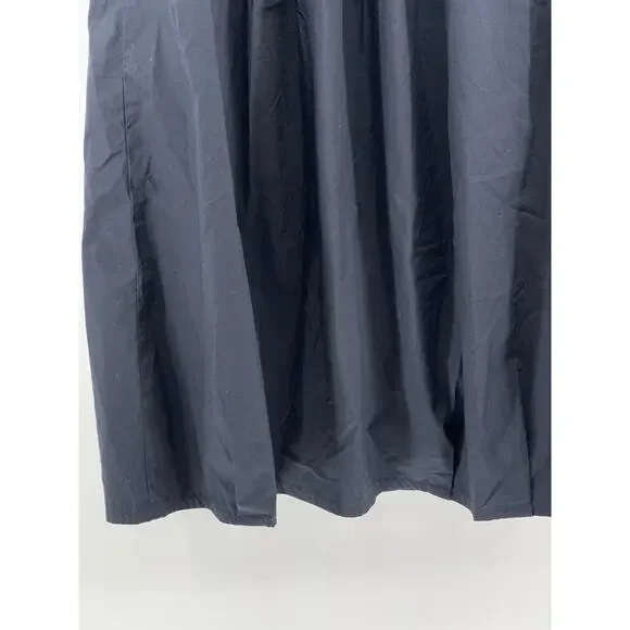 MUJI Women's Navy Blue Elastic-Waist A-Line Relaxed Fit Cotton-Blend Skirt SZ S - Picture 5 of 11